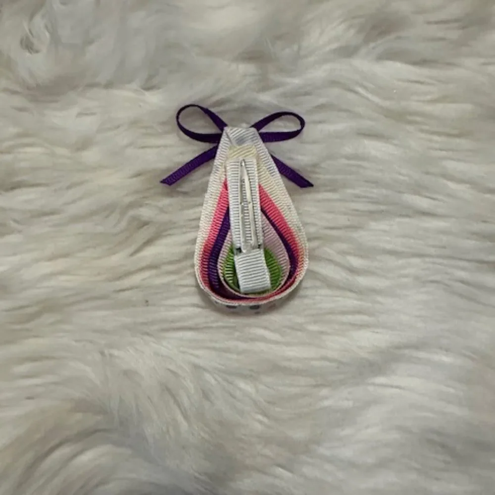 White Easter Egg Sculpture Hair Clip  7508  Handmade NWT Boutique